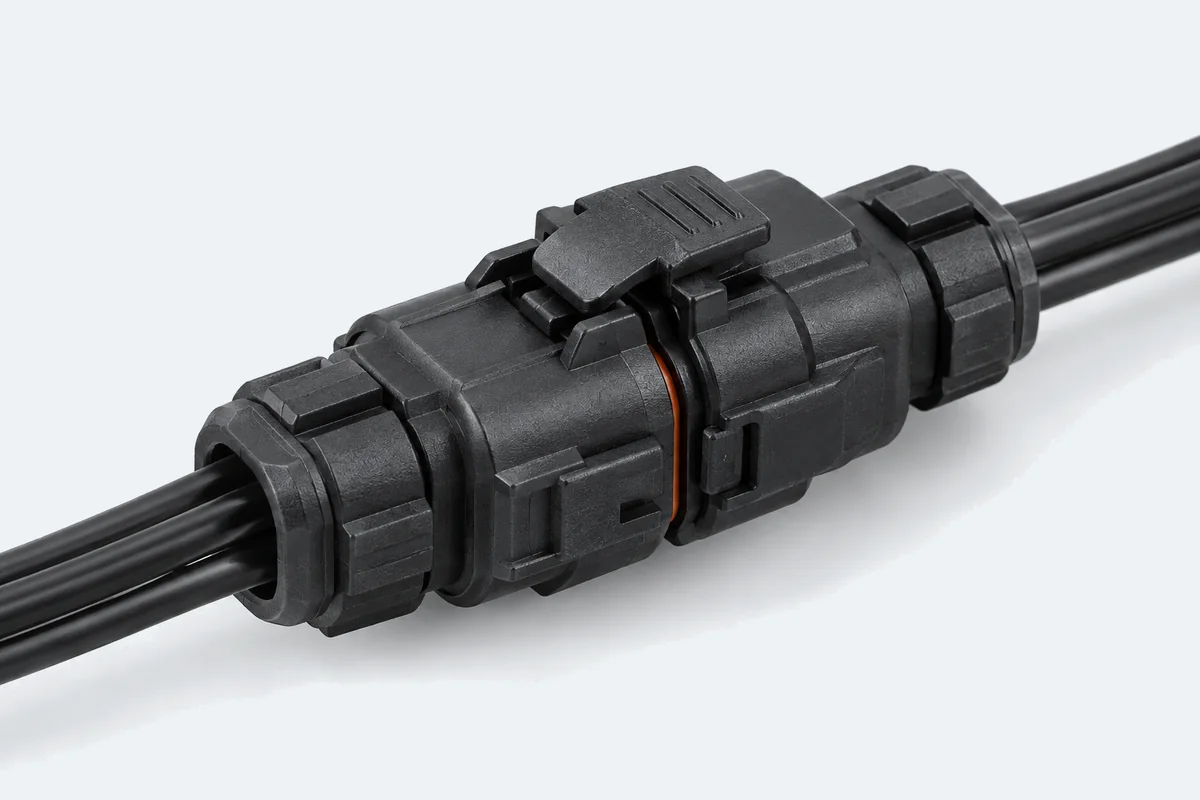 ケーブルを接続して嵌合したAquaLock X。上部のロック機構で固定された状態